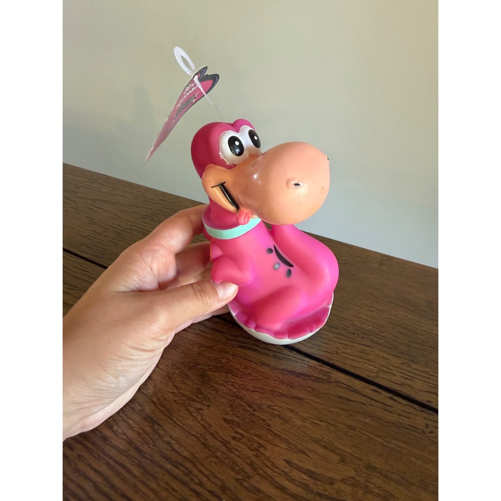 Flintstones Viva Rock Vegas Dino Squeeze Toy Unisex Pink 2002 New with Tags